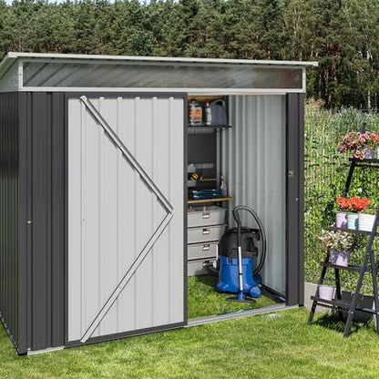 JY QAQA 6x4 FT Metal Outdoor Garden Storage Shed