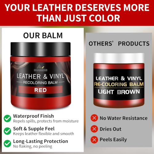 Leather Recoloring Balm and Leather Repair Kit for Furniture (8 Fl Oz)