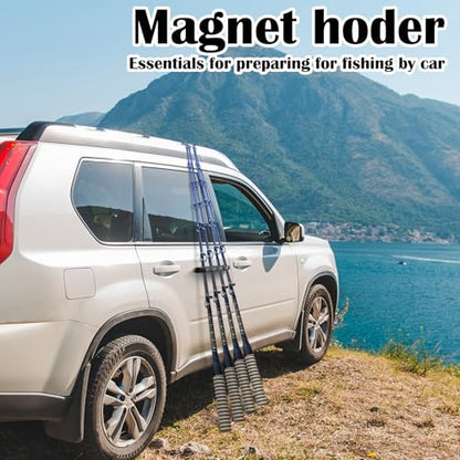 2 Pcs Magnetic Fishing Rod Holder for Car Fishing Pole Rack Vertical Rod Storage Holders for Truck Bed Boat Wall Garage Door (2 Count)