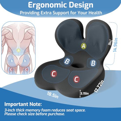 Seat Cushion with Lumbar Support Pillow