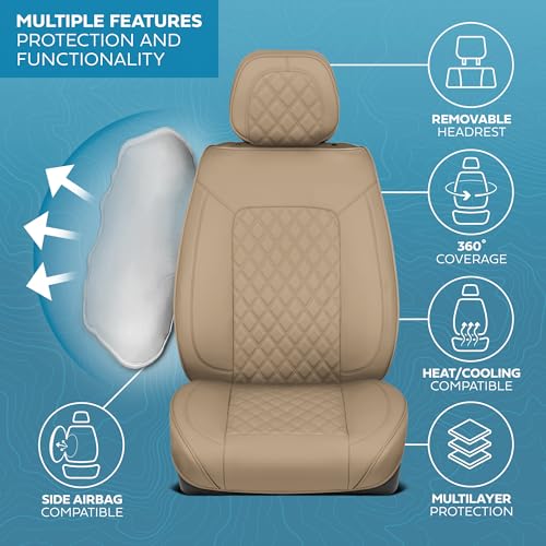 Curated Sandstone Leather Seat Covers for Cars & SUVs