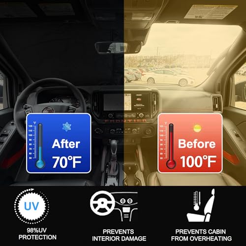 Foldable Front Windshield Sunshade fit for Nissan Frontier 2022