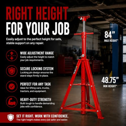 Underhoist Tripod Stand 2 Ton Capacity High Lift Jack Stand Reach Under Hoist Stand High