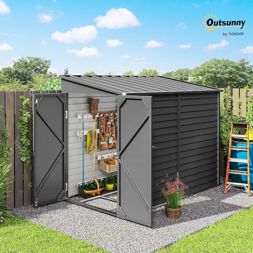 4.6' x 9' Steel Outdoor Storage Shed Waterproof Lean