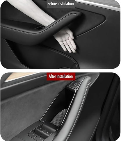 GGCLIMAX Door Handle Storage Box Compatible with Tesla Model 3/Y Front and Rear Door Organizer ABS Small Items Storing Container Car Interior Armrest Box Storage Accessories(B 2Pcs)