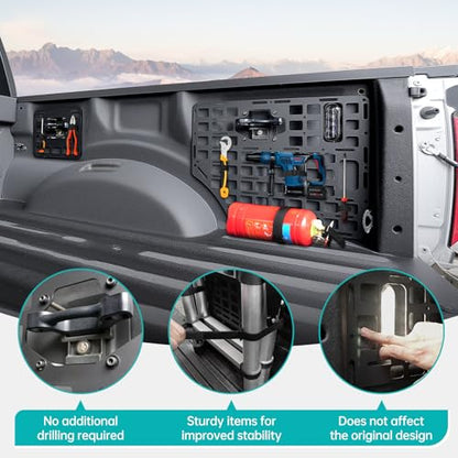 Side Truck Bed Molle Panel Rack System Compatible with 2015