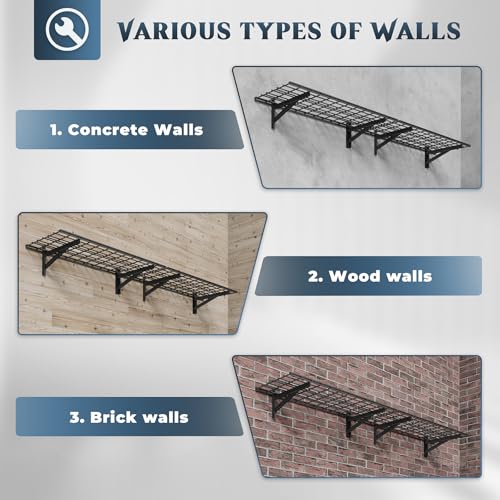 2 Pack Garage Shelving Wall Mounted