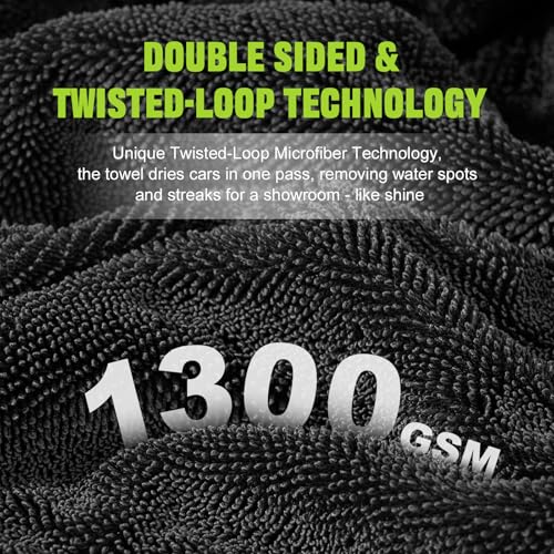 2 Pack 1300 GSM Car Drying Towels (4 Count)