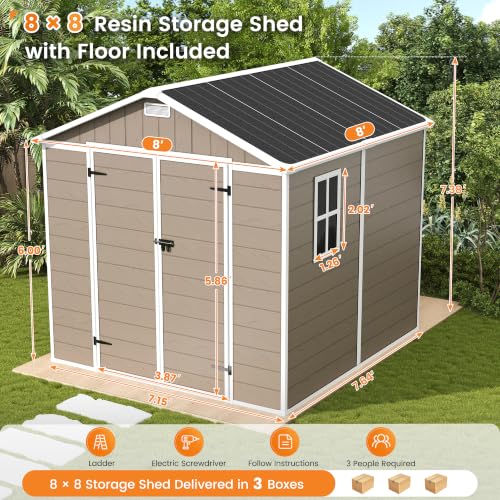 8x8 FT Resin Storage Shed