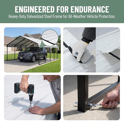 Heavy Duty 12x20 FT Metal Carport for 2 Cars