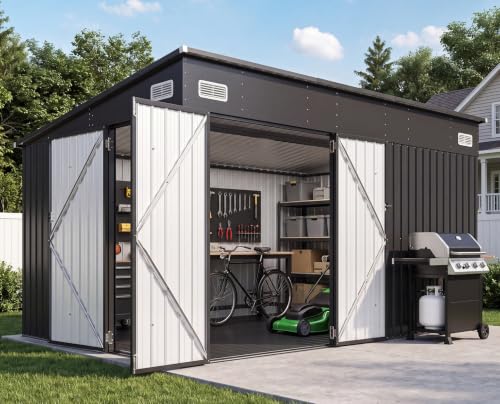 8'x12' Lean to Shed Metal Storage Shed with Floor