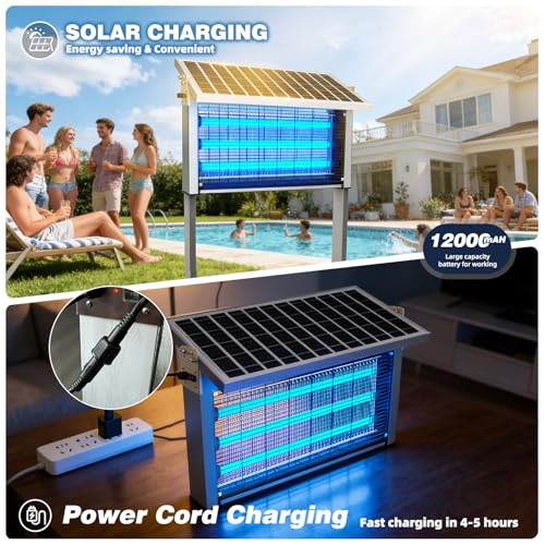 Heavy Duty Large Solar Bug Zapper Outdoor for 1
