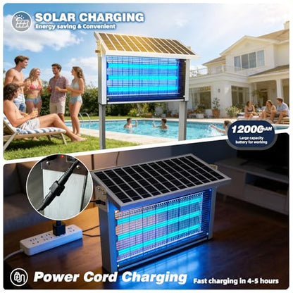 Heavy Duty Large Solar Bug Zapper Outdoor for 1