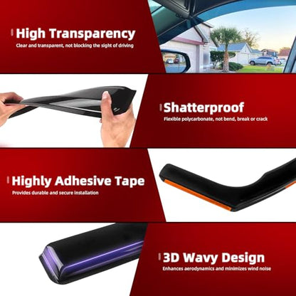 in Channel Window Rain Guards Fits for Honda Civic 2016 (4 Count)