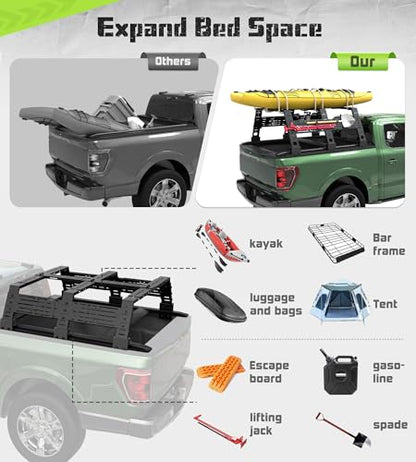 Truck Bed Rack Adjustable Height 16.7"