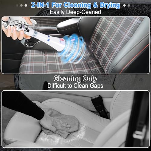 Upgraded Portable Car Cleaning Gun Detailing Interior Dry Air Blow Gun with Tapered Nozzle High Pressure Blower Cleaning Tool for Car Surfaces Quickly Blasts Dust