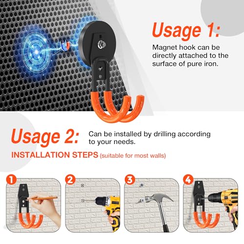 3 PCS Magnetic Garage Storage Hooks (3 Count)