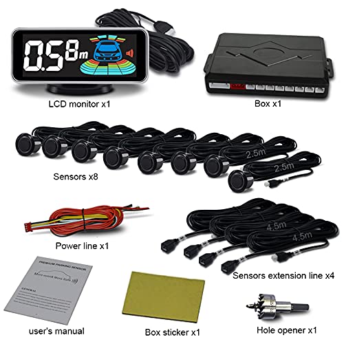 Car Parking Sensors Kit Reverse Radar parktronic System Auto Electronics Vehicle Back Assistant Reverse 8 Sensor