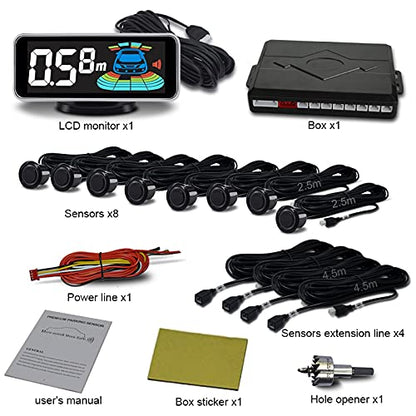 Car Parking Sensors Kit Reverse Radar parktronic System Auto Electronics Vehicle Back Assistant Reverse 8 Sensor
