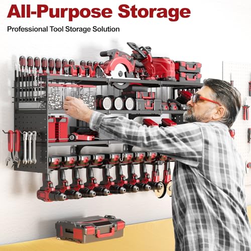 52" Metal Power Tool Organizer Wall Mount