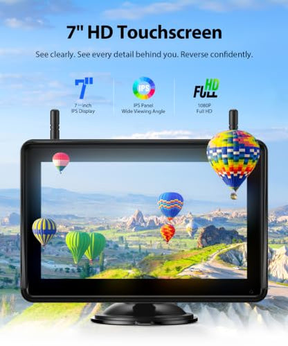 3 Wireless Backup Camera Solar Magentic Cameras with 7" DVR 1080P Touchscreen Monitor