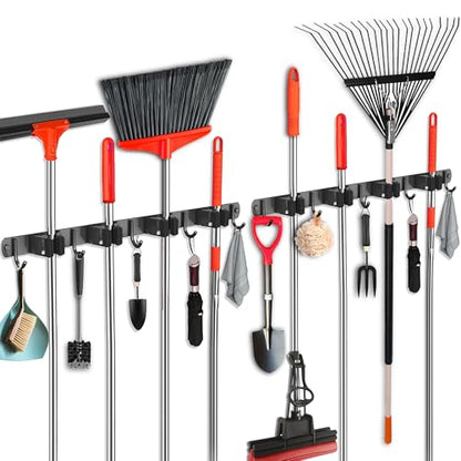 2 Pack Mop and Broom Holder Wall Mount (2 Count)
