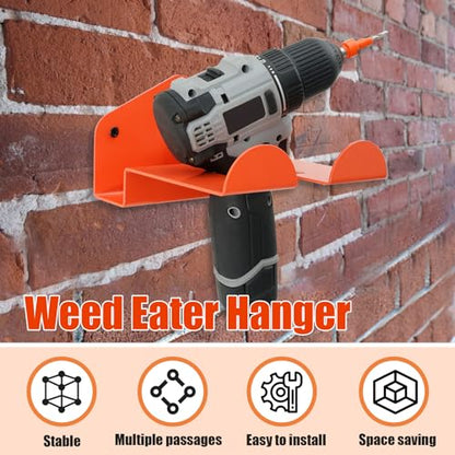4 Pack Weed Eater Hanger Wall Mounted Bulk Weedeater Garage Trimmer Rack Heavy Duty Garden Tool Hanger Steel Weed Whackers Holder Organizer Hooks for Grass Garden Tools (4 Count)
