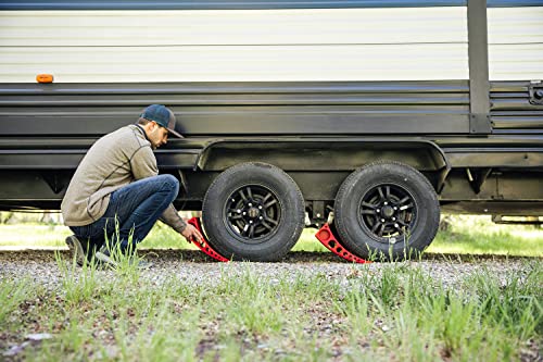 Single Camper Leveler Block with Rubber Mat for RVs and Trailers Up to 30000 lbs Made in USA