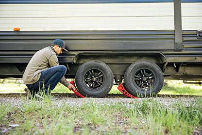 Single Camper Leveler Block with Rubber Mat for RVs and Trailers Up to 30000 lbs Made in USA