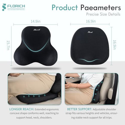 Car Seat Cushion and Lumbar Support Pillow for Office Chair Car