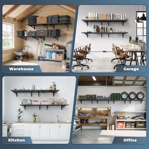 4 Pack Wall Mounted Garage Shelving