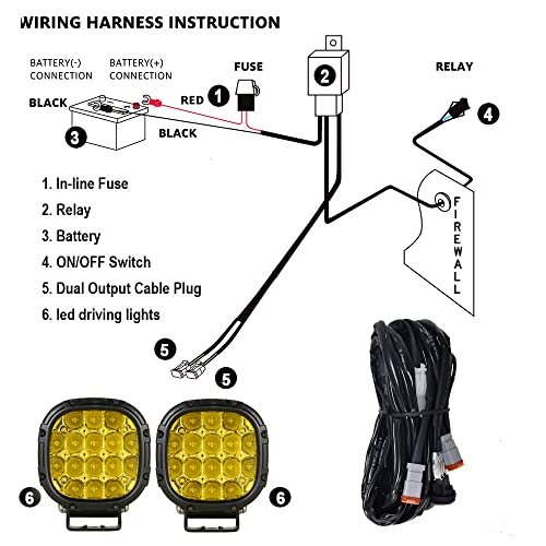 4 Inch Pair 160W 18800LM Amber Fog Lights Offroad Light Pods (2 Count)