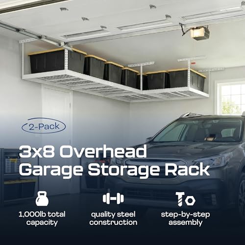 MonsterRax 2 Pack 3x8 Overhead Garage Storage Rack (2 Count)
