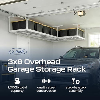 MonsterRax 2 Pack 3x8 Overhead Garage Storage Rack (2 Count)