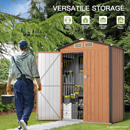 5x3 Ft Outdoor Storage Shed with Floor