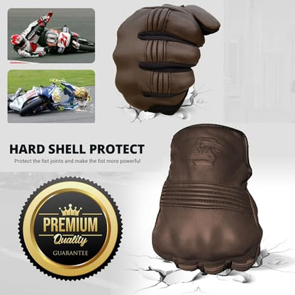 Leather Motorcycle Gloves for Men and Women
