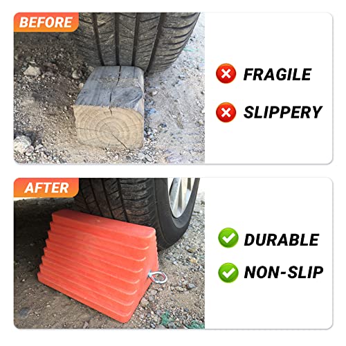 Premium 4 pcs Heavy Duty Wheel Tire Chocks