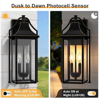 18IN Dusk to Dawn Outdoor Wall Sconce