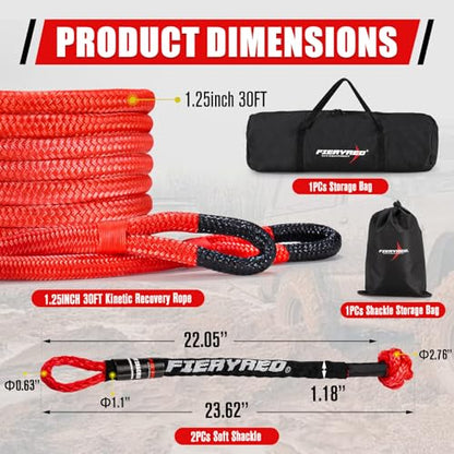 Kinetic Recovery Rope Kit with 2 Soft Shackles
