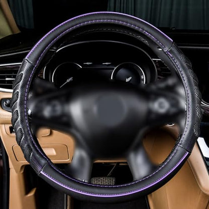 car Steering Wheel Cover Faux Leather Massage Universal fit 3D Honeycomb Hole Anti