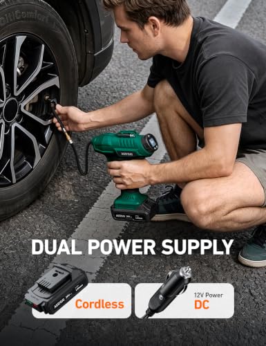 Cordless Tire Inflator Portable Air Compressor 160PSI 12VDC Battery