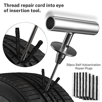 Flat Tire Repair Kit with Plugs 31pcs