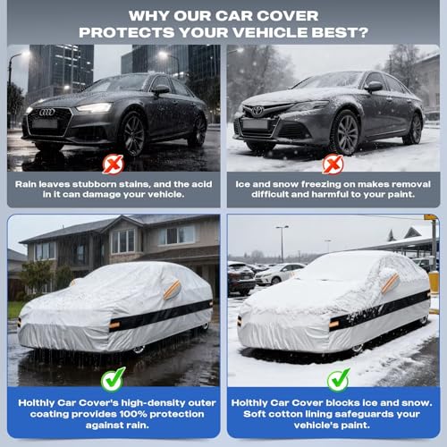 10 Layers Car Cover with Charger Port Custom Fit for Tesla Model 3