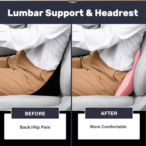 Lumbar Support and Headrest Pillow for Car