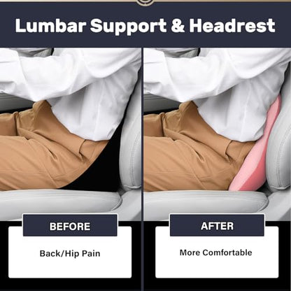 Lumbar Support and Headrest Pillow for Car