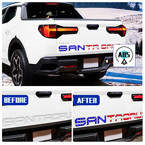 Tailgate Inserts Letters Compatible for 2022 2023 2024 2025 Santa Cruz 3D Raised & Strong Adhesive Decals Letters Rear Emblem Decal Sticker Compatible for Santa Cruz Accessories