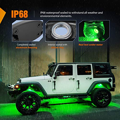 LED Rock Light 6PCS Underglow Wheel Well Pods Waterproof Exterior Underbody Roof Rack Side Lamps for Car Truck Pickups ATV UTV SUV Motorcycle Boat (6 Count)