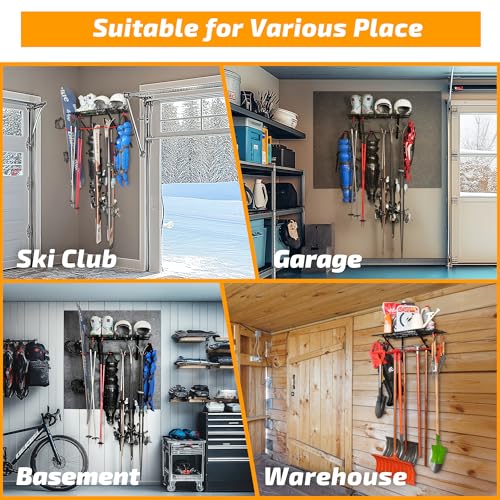 Wall Mounted Ski and Snowboard Storage Rack