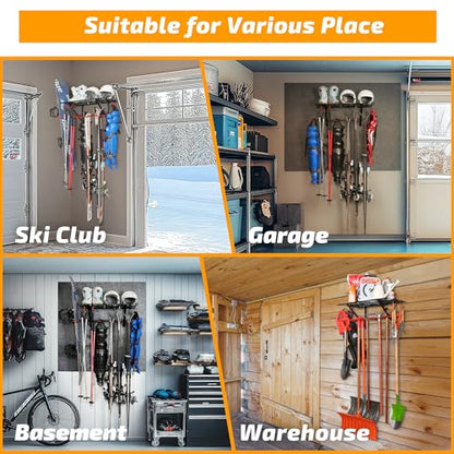 Wall Mounted Ski and Snowboard Storage Rack