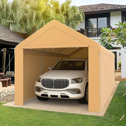 Carport 10'x20' Heavy Duty Car Canopy Portable Garage with Removable Sidewalls & Doors for Truck Boat Car Port
